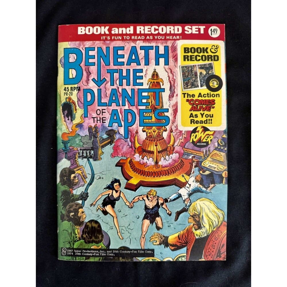 Beneath The Planet of the Apes Book & Record Vintage 1974 Near Perfect Condition